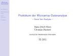 Praktikum der Microarray-Datenanalyse