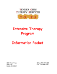 Intensive Therapy Program Information Packet