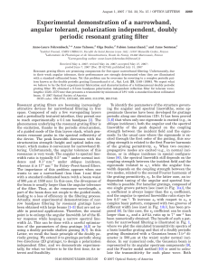 Experimental demonstration of a narrowband, angular tolerant