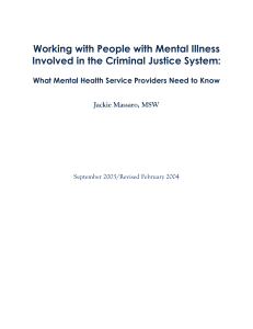 Working with People with Mental Illness Involved in - CE