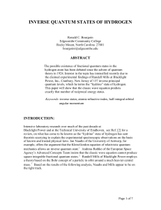 inverse quantum states of hydrogen