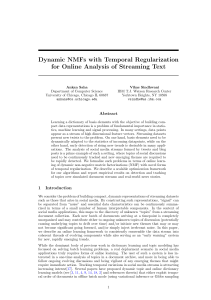 Dynamic NMFs with Temporal Regularization for Online Analysis of