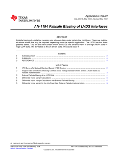 AN-1194 Failsafe Biasing of LVDS Interfaces