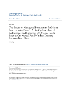 Two Essays on Managerial Behaviors in the Mutual Fund Industry