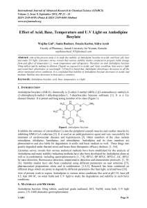 Effect of Acid, Base, Temperature and U.V Light on Amlodipine