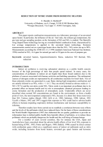 reduction of nitric oxide from domestic heaters