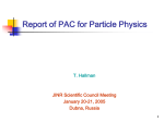 Report of PAC for Particle Physics