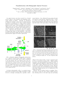 Nanofabrication with Holographic Optical Tweezers