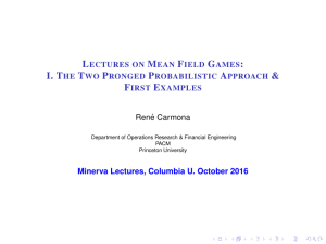 Lectures on Mean Field Games