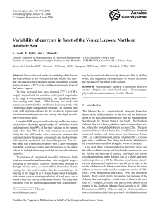 Variability of currents in front of the Venice Lagoon, Northern Adriatic