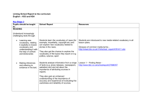 Linking School Report to the curriculum English – KS3