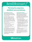 Planning for pregnancy, childbirth and post-delivery