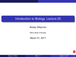 Introduction to Biology. Lecture 25