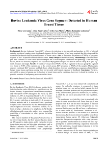 Bovine Leukemia Virus Gene Segment Detected in Human Breast