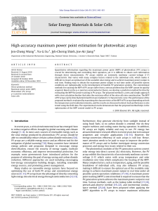 High-accuracy maximum power point estimation for photovoltaic