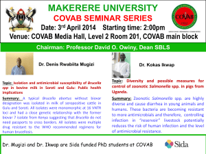 MAKERERE UNIVERSITY COVAB SEMINAR SERIES 20 March 2014