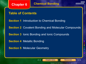 Section 2 Covalent Bonding and Molecular Compounds Chapter 6
