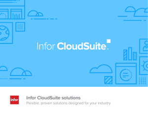 Infor CloudSuite solutions
