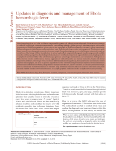 Updates in diagnosis and management of Ebola hemorrhagic fever