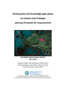 Existing data and knowledge gaps about air-climate inter