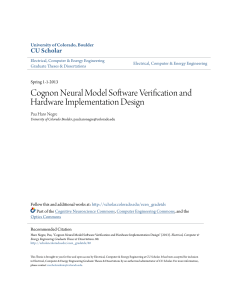 Cognon Neural Model Software Verification and