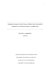 1 Audiological Screening of Low-Risk Neonates at Different