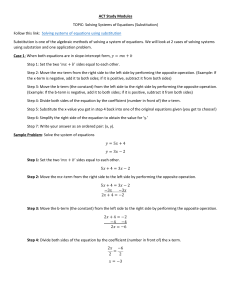 Solving Systems of Equations (Substitution)