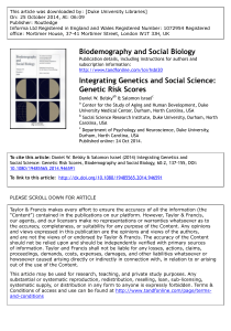 Integrating Genetics and Social Science: Genetic Risk Scores