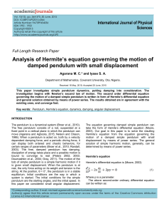 Analysis of Hermite`s equation governing the