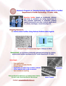 bioactive and functional textiles - Department of Textile Technology