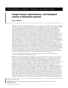 Fungal viruses, hypovirulence, and biological control of Sclerotinia
