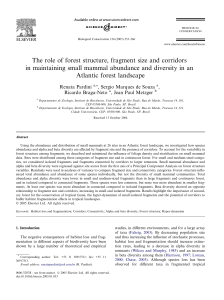 The role of forest structure, fragment size and corridors in