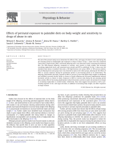 Effects of perinatal exposure to palatable diets on body weight and