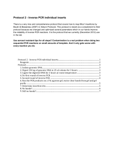 DpnII - Inv. PCR of miniMos for distribution