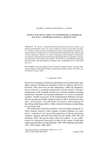 Affect and Meta-Affect in Mathematical Problem Solving