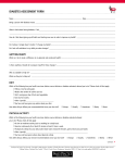 Diabetes assessment form/questionnaire