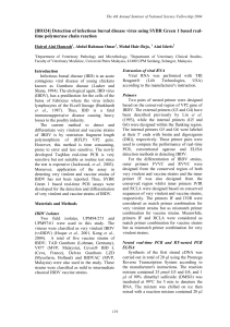 [BIO24] Detection of infectious bursal disease virus using SYBR