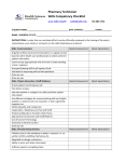 Pharmacy Technician Skills Competency Checklist