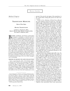 021199 Transfusion Medicine — First of Two Parts