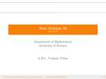 Real Analysis III - Department of Mathematics