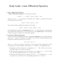 Study Guide: Linear Differential Equations