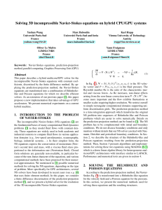 Solving 3D incompressible Navier-Stokes equations on hybrid CPU