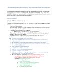 Recommendations for format of data associated with