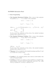 MATH3033 Information Sheet 1. The Standard Maximum Problem