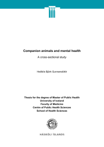 Companion animals and mental health