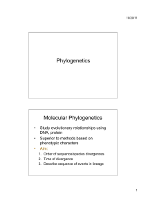 Phylogenetics Molecular Phylogenetics