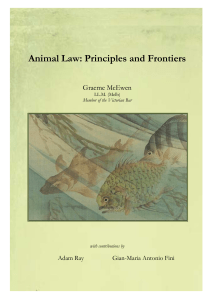 Animal Law: Principles and Frontiers