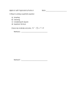 Algebra 2 with Trigonometry Practice 1 Name 1) Ways to solving a