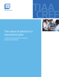 The value of advice in a retirement plan
