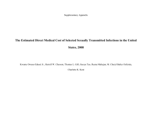 The Estimated Direct Medical Cost of Selected Sexually Transmitted